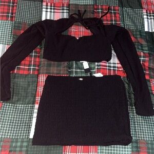 Fashion Nova Black Skirt Set
